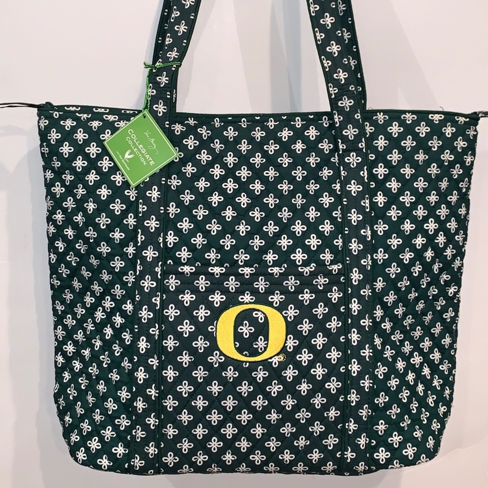 University of Oregon Logo Vera Bradley Green Large College Tote Bag Weekend New